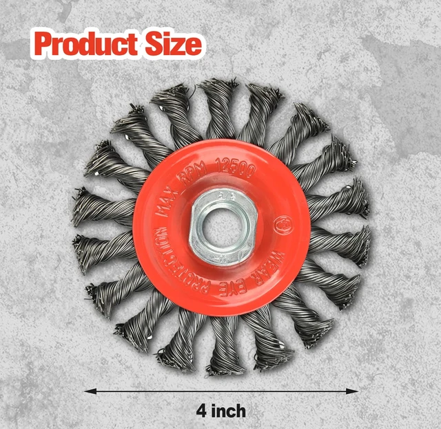Alt view image 3 of 7 - AAIN 10 Pcs 4 Inch Twist Knotted Wire Wheel Brush for Angle Grinder
