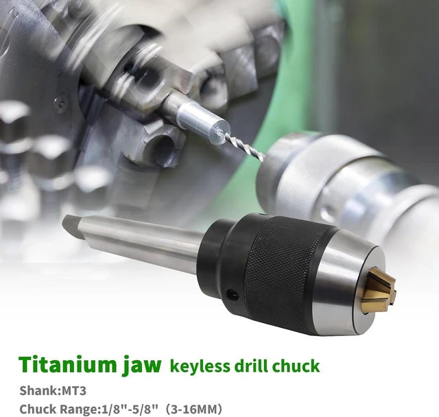 Alt view image 2 of 7 - Heavy Duty 1/8"-5/8" Keyless Drill Chuck with MT3 Shank for Lathe