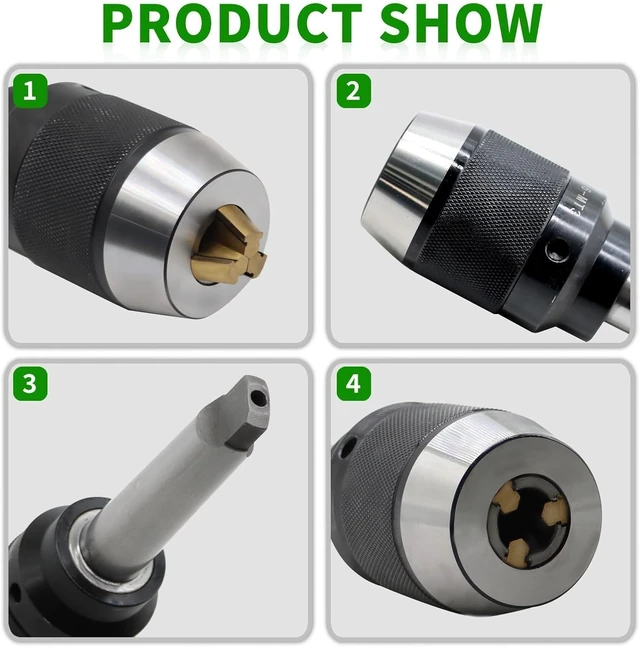 Alt view image 3 of 7 - Heavy Duty 1/8"-5/8" Keyless Drill Chuck with MT3 Shank for Lathe