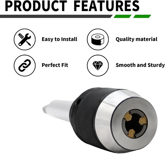 Alt view image 4 of 7 - Heavy Duty 1/8"-5/8" Keyless Drill Chuck with MT3 Shank for Lathe