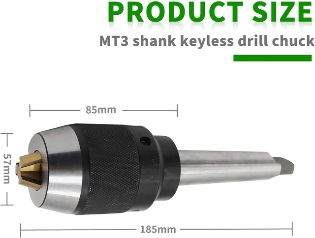 Alt view image 5 of 7 - Heavy Duty 1/8"-5/8" Keyless Drill Chuck with MT3 Shank for Lathe