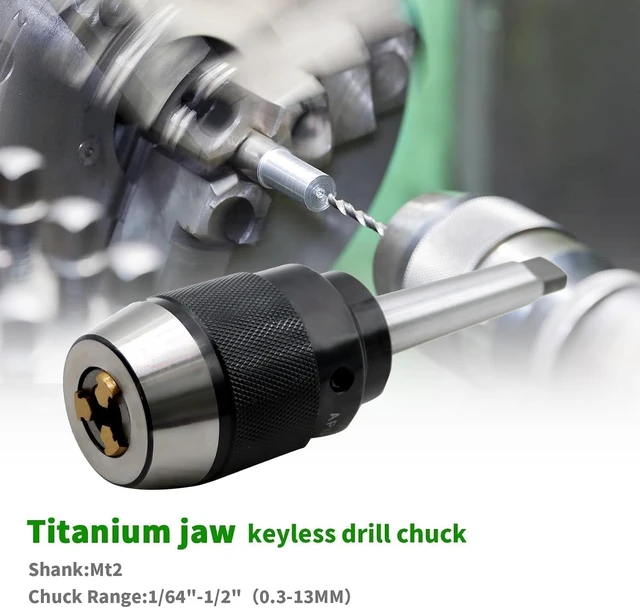 Alt view image 2 of 7 - Heavy Duty 1/64"-1/2" Keyless Drill Chuck with MT2 Shank for Lathe
