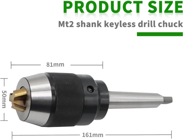 Alt view image 4 of 7 - Heavy Duty 1/64"-1/2" Keyless Drill Chuck with MT2 Shank for Lathe