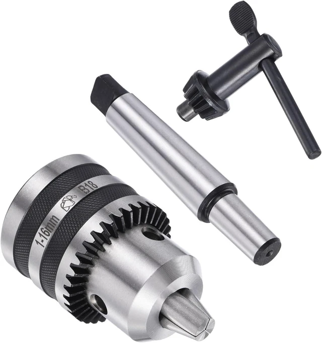 Main image of Keyed Drill Chuck Set 1-16mm (1/16"-5/8") with MT3 Shank, High Carbon Steel