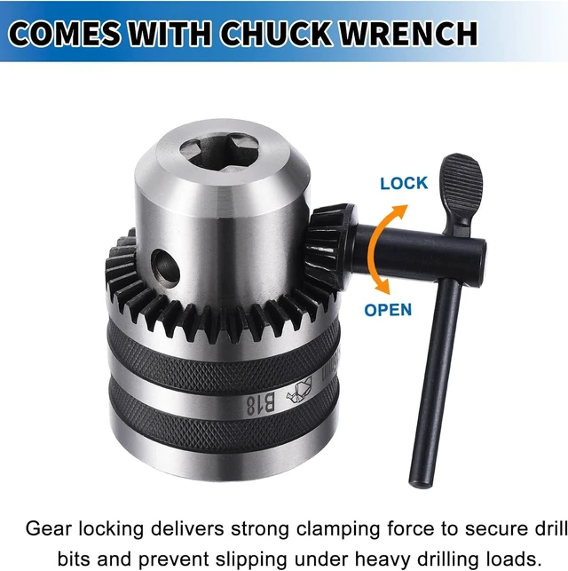 Alt view image 6 of 7 - Keyed Drill Chuck Set 1-16mm (1/16"-5/8") with MT3 Shank, High Carbon Steel