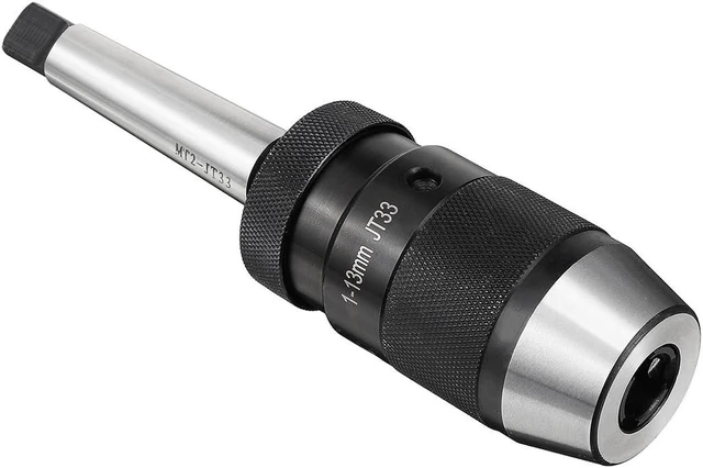 Main image of Adjustable 1/32"-1/2" (1mm-13mm) 3-Jaw Keyless Drill Chuck, MT2 Morse Taper Mount, for Lathes, Milling & Drilling Machines