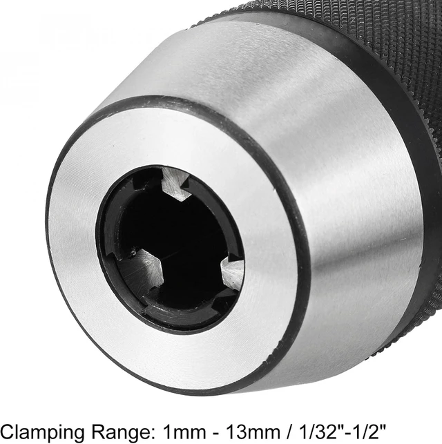 Alt view image 4 of 6 - Adjustable 1/32"-1/2" (1mm-13mm) 3-Jaw Keyless Drill Chuck, MT2 Morse Taper Mount, for Lathes, Milling & Drilling Machines