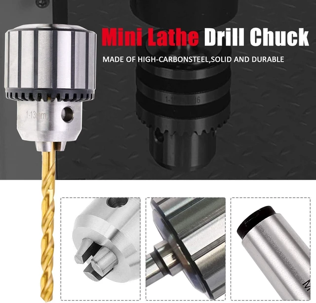 Alt view image 5 of 7 - 4-Piece 1/2 Inch Drill Chuck Set with Key & Morse Taper Arbors