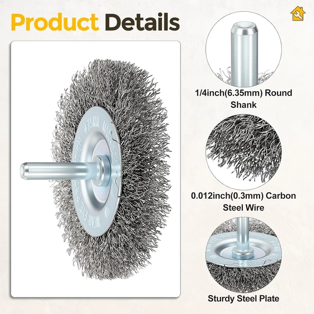 Alt view image 3 of 7 - 82 Pcs Carbon Steel Wire Brush Kit for Drill with 1/4 in Shank, 1-3"