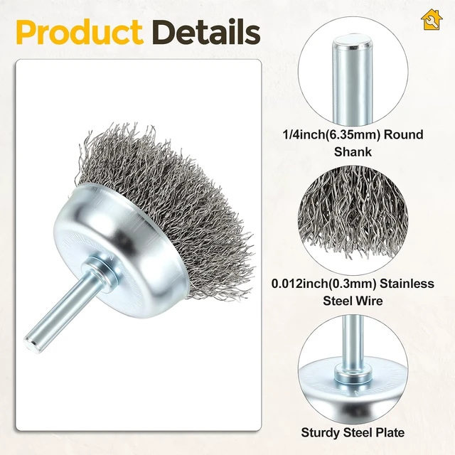 Alt view image 4 of 7 - 82 Pcs Carbon Steel Wire Brush Kit for Drill with 1/4 in Shank, 1-3"