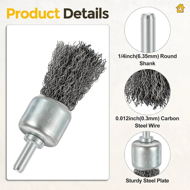 Alt view image 5 of 7 - 82 Pcs Carbon Steel Wire Brush Kit for Drill with 1/4 in Shank, 1-3"