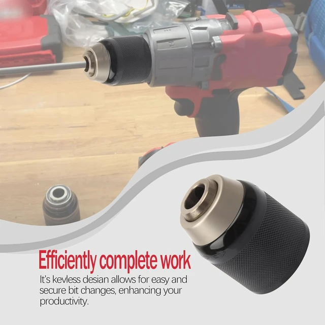 Alt view image 4 of 5 - 42-66-2706 Keyless Drill Chuck with Screw, 1/16"-1/2" Clamp Range, 9/16"-18