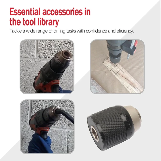 Alt view image 5 of 5 - 42-66-2706 Keyless Drill Chuck with Screw, 1/16"-1/2" Clamp Range, 9/16"-18