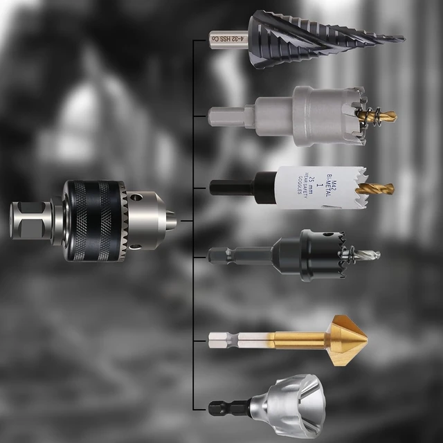 Alt view image 2 of 7 - 1/16"-1/2" Magnetic Drill Chuck with 1/2"-20 UNF Weldon Shank Thread