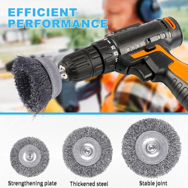 Alt view image 4 of 6 - 28 Pack Carbon Steel Wire Wheel & Twist Knot Cup Brush