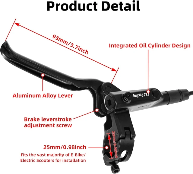 Alt view image 5 of 7 - MTB 2-Piston Hydraulic Disc Brake Kit with 160mm Rotors