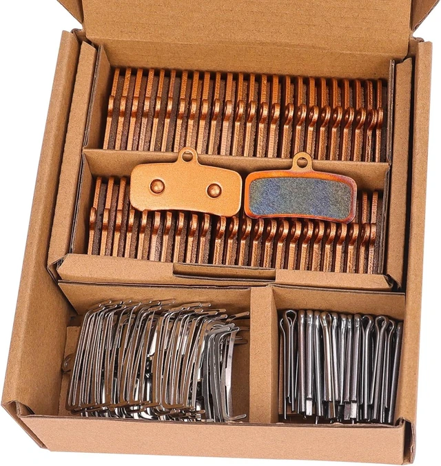 Main image of 25 Pairs 4-Piston Sintered Metal Ebike Brake Pads with Install Tools