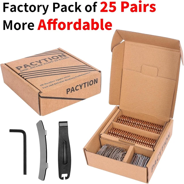 Alt view image 2 of 7 - 25 Pairs 4-Piston Sintered Metal Ebike Brake Pads with Install Tools