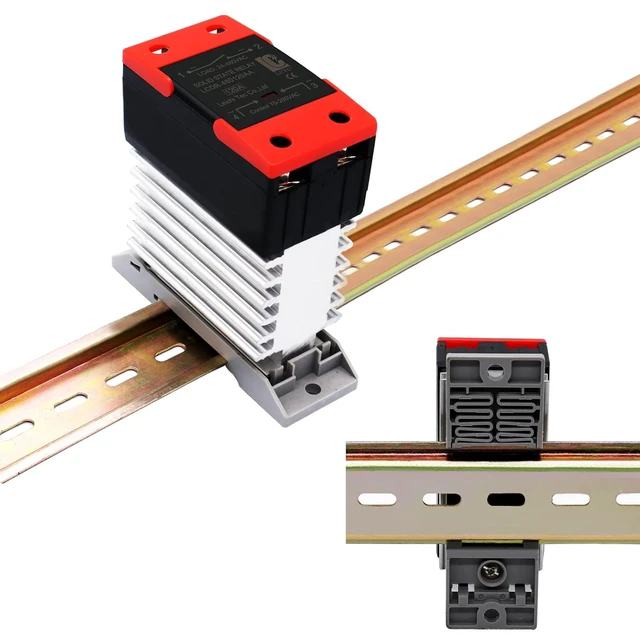 Alt view image 2 of 6 - DIN Rail Single Phase Solid State Relay (SSR) with Heat Sink, AC to AC 120A, Resistive 60A, Inductive 20A
