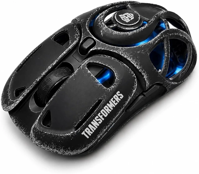 Alt view image 2 of 7 - TF-GM05 71g Ultra-Light Hollow Mecha Wireless Gaming Mouse Tri-Mode BT/2.4G/Wired, 12800 DPI, PAW3311, Huano Switches, RGB, USB-C Rechargeable (Megatron Black)