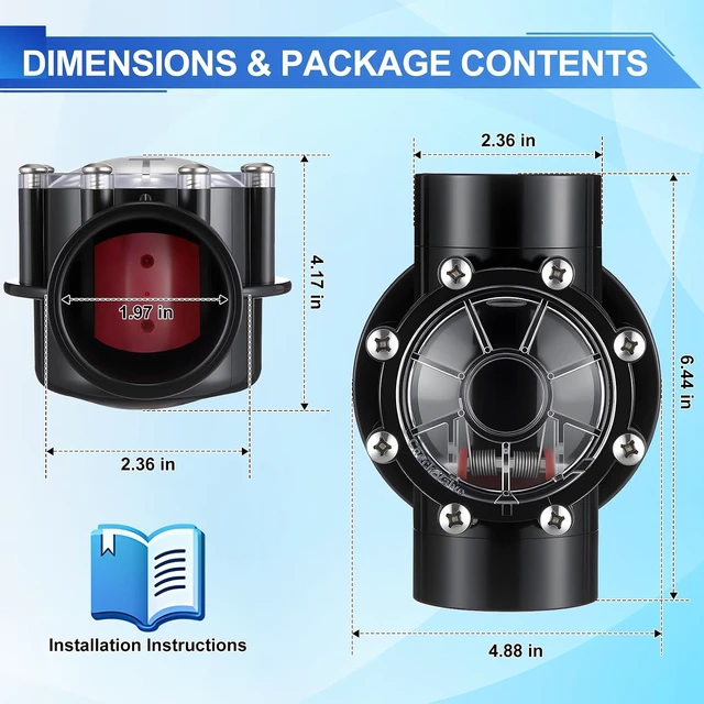 Alt view image 2 of 7 - 2 Pack Jandy Compatible Pool Check Valve, 1-1/2 to 2 Inch