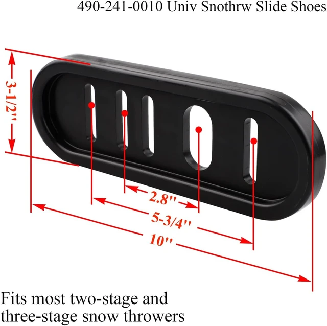 Alt view image 2 of 3 - 490-241-0010 Snowblower Skid Shoes for Universal Snow Thrower, with Shear Pins & Carriage Bolts