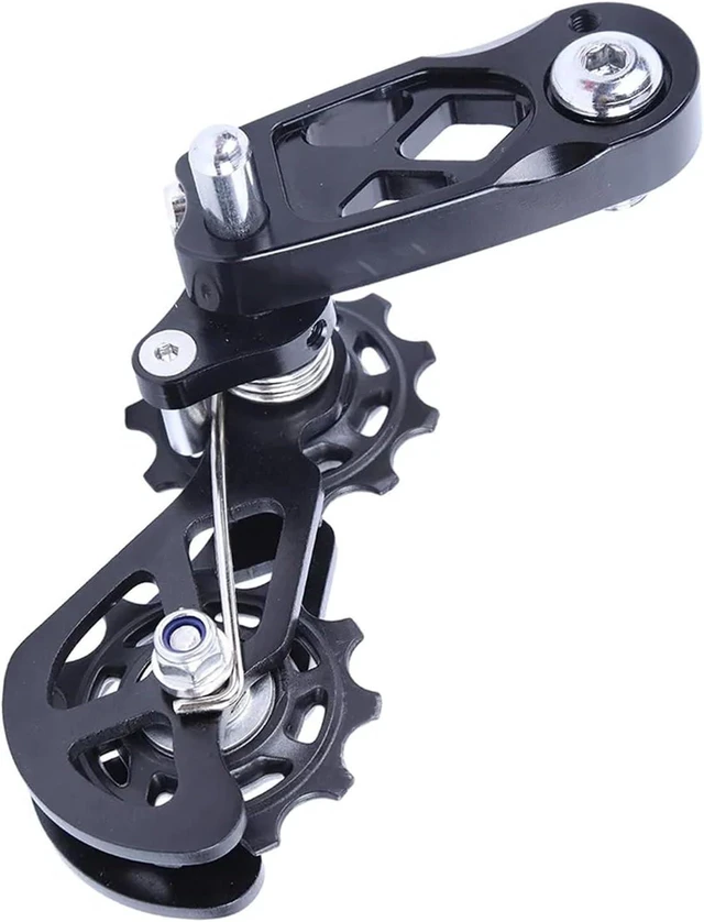Main image of Single Speed Chain Tensioner with Double Spring Guide & Multi-Segment Tension on CNC Aluminum, Easy Install for Silent, Fluid Performance, Fits BMX & Folding Bikes