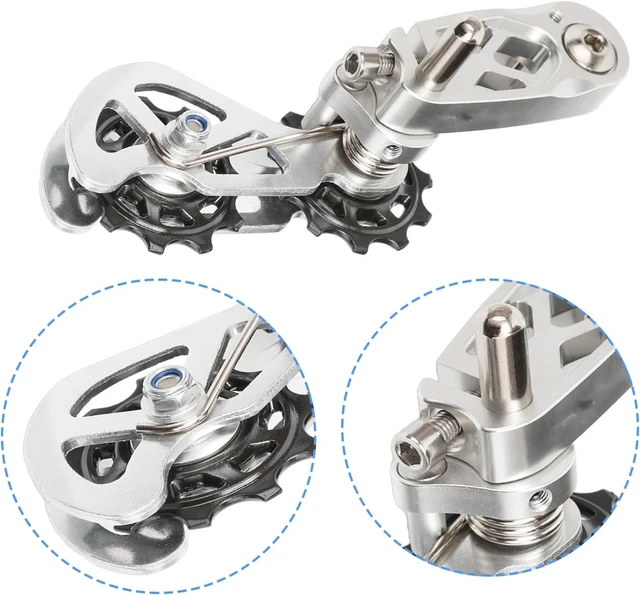 Alt view image 4 of 7 - Single Speed Chain Tensioner with Double Spring Guide & Multi-Segment Tension on CNC Aluminum, Easy Install for Silent, Fluid Performance, Fits BMX & Folding Bikes