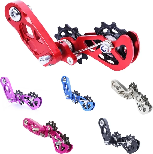 Alt view image 5 of 7 - Single Speed Chain Tensioner with Double Spring Guide & Multi-Segment Tension on CNC Aluminum, Easy Install for Silent, Fluid Performance, Fits BMX & Folding Bikes