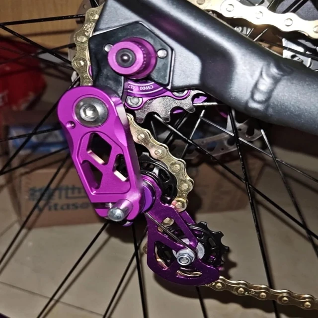Alt view image 7 of 7 - Single Speed Chain Tensioner with Double Spring Guide & Multi-Segment Tension on CNC Aluminum, Easy Install for Silent, Fluid Performance, Fits BMX & Folding Bikes