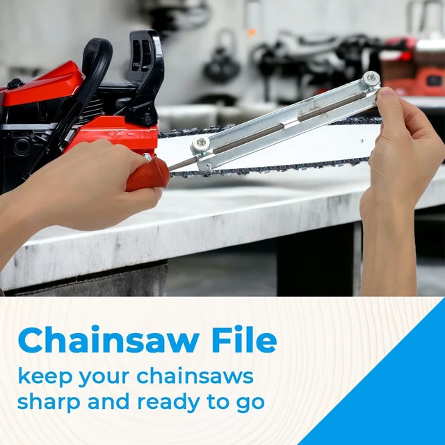 Alt view image 5 of 7 - Chainsaw Bar Rail Repair Tool & File Kit for Multiple Bar Gauges
