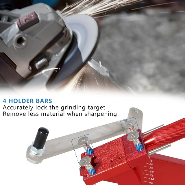 Alt view image 4 of 7 - 15°-45° Adjustable Lawn Mower Blade Sharpener Ergonomic Home & Commercial Sharpening Balancer Bracket Kit, Replacement for 5005 (Red)