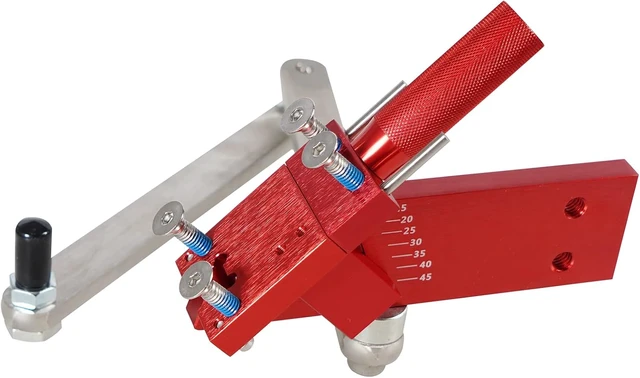 Alt view image 7 of 7 - 15°-45° Adjustable Lawn Mower Blade Sharpener Ergonomic Home & Commercial Sharpening Balancer Bracket Kit, Replacement for 5005 (Red)