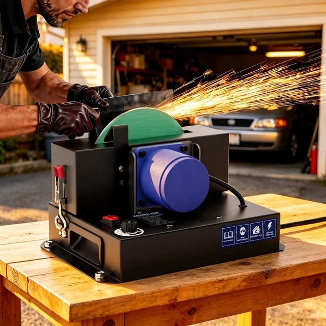 Alt view image 2 of 6 - Brushless Lawn Mower Blade Sharpener with Lifetime Motor Warranty