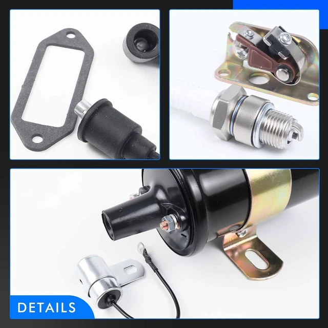 Alt view image 5 of 7 - Ignition Coil, Points, Condenser, Spark Plug & Wire for Kohler K-Series Engines K90 K91 K141 K161 K181 K241 K301 K321 K341 K361 K482 K532 K582, Replaces 47 150 01-S & 230722-S