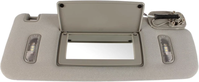 Main image of Right Passenger Side Sun Visor with LED Lights for 2014-2019 GMC Sierra/Sierra Denali 1500 2500 3500 & Chevrolet Silverado 1500 2500 3500, Replaces 23459643 (Gray)