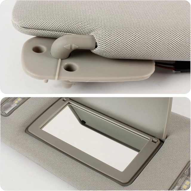 Alt view image 6 of 7 - Right Passenger Side Sun Visor with LED Lights for 2014-2019 GMC Sierra/Sierra Denali 1500 2500 3500 & Chevrolet Silverado 1500 2500 3500, Replaces 23459643 (Gray)
