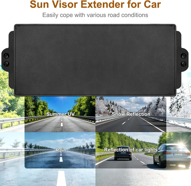 Alt view image 3 of 7 - Polarized Sun Visor Extender with Anti-Glare Lens Blocks UV & Sunlight, Adjustable Car Sun Blocker for Safe Driving (2 Pack)