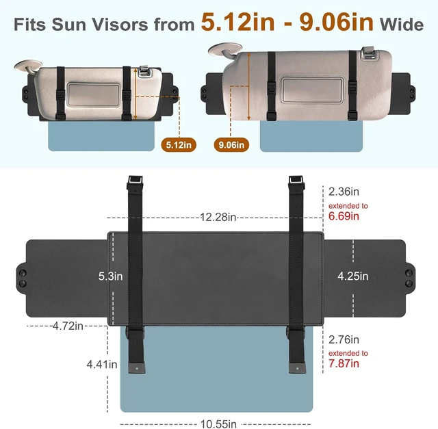 Alt view image 5 of 7 - Polarized Sun Visor Extender with Anti-Glare Lens Blocks UV & Sunlight, Adjustable Car Sun Blocker for Safe Driving (2 Pack)