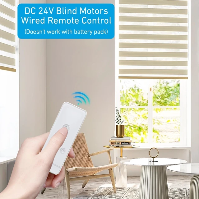 Alt view image 7 of 7 - DIY 24V DC Tubular Roller Blind Motor Kit EY2524 1.5N·m Smart Shade Motor with Remote, for 1-1/2" (38mm) Tubes, Requires External 24V Adapter, Not Rechargeable