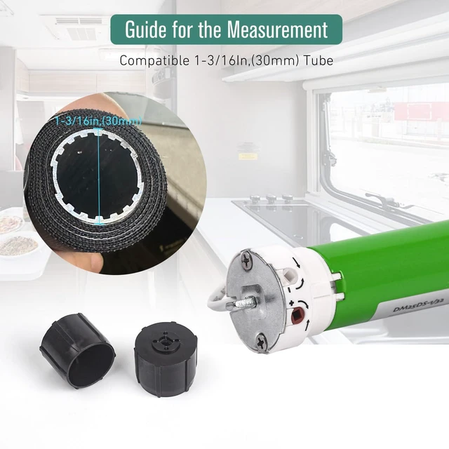 Alt view image 4 of 7 - DM25DS 12V Electric Roller Shade Replacement Motor for 1-3/16" Shade Tubes, RV Window Shade Motor