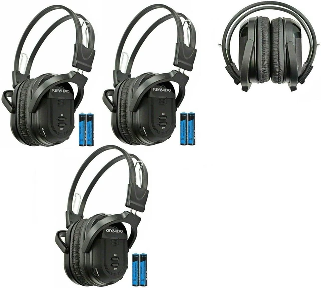 Main image of RP Accessories IR-601B Infrared Wireless Headphones, 2-Channel Folding for Car TV & DVD Audio, Set of 3