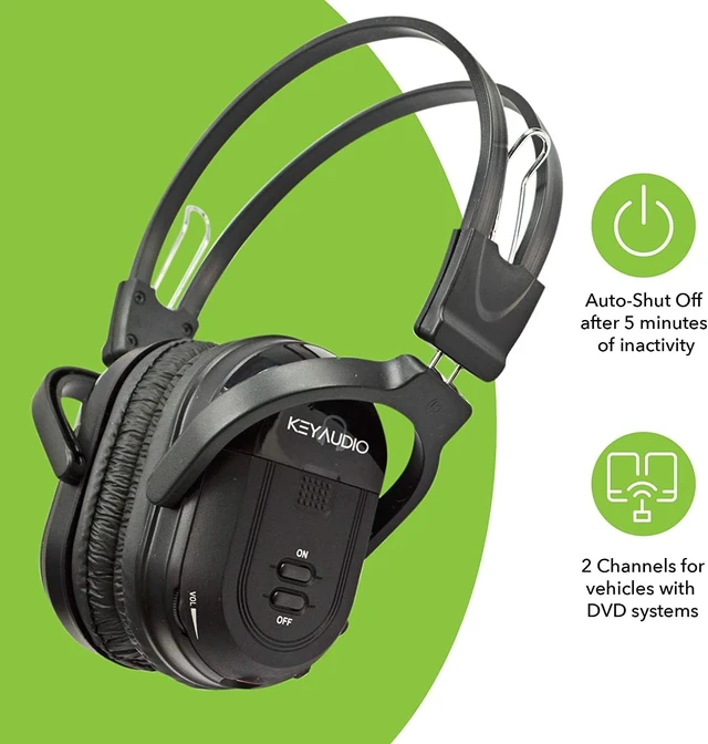 Alt view image 6 of 7 - RP Accessories IR-601B Infrared Wireless Headphones, 2-Channel Folding for Car TV & DVD Audio, Set of 3