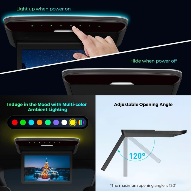 Alt view image 5 of 7 - 10.2 Inch Car Overhead Player with HDMI, WiFi & Built-in Speaker