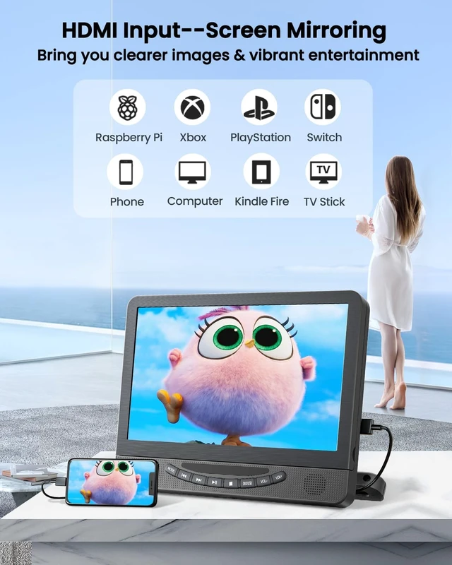 Alt view image 3 of 7 - 12.5 Inch Dual Screen Car DVD Player for Kids' Backseat Entertainment