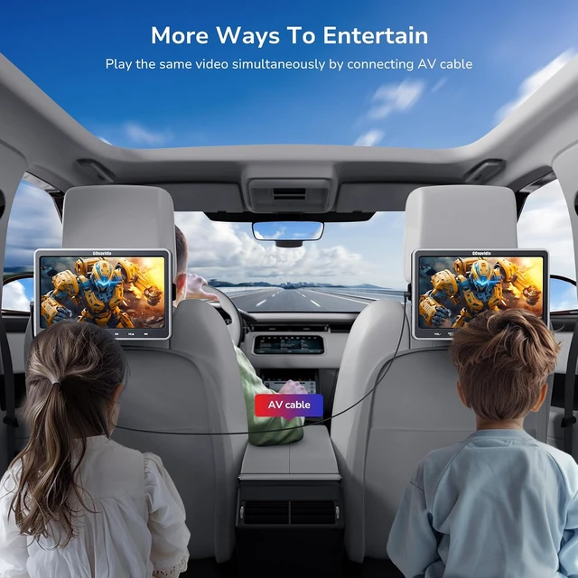 Alt view image 4 of 7 - 10.1" Dual Car DVD Player with HDMI Input & Auto Suction Disc