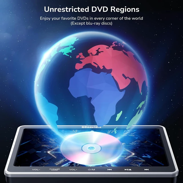 Alt view image 5 of 7 - 10.1" Dual Car DVD Player with HDMI Input & Auto Suction Disc
