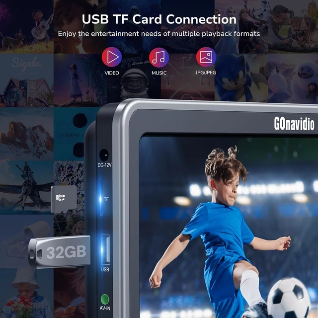 Alt view image 6 of 7 - 10.1" Dual Car DVD Player with HDMI Input & Auto Suction Disc