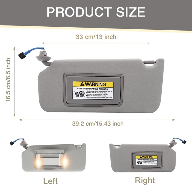Alt view image 2 of 7 - Sun Visor with Light for 2008-2012 Honda Accord (Driver & Passenger Side)