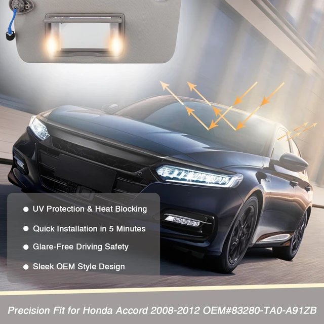 Alt view image 4 of 7 - Sun Visor with Light for 2008-2012 Honda Accord (Driver & Passenger Side)